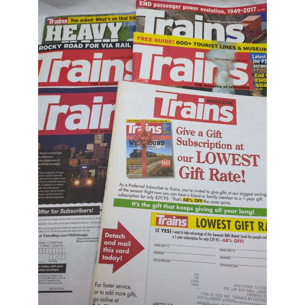 (6) Trains The Magazine Of Railroading Magazines